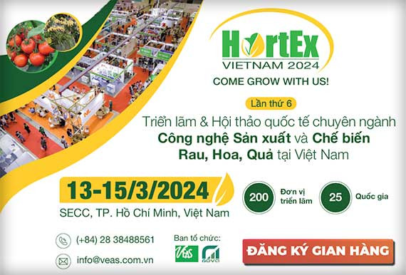 HortEx Vietnam 2024 hút gần 200 thương hiệu ngành rau, hoa, quả